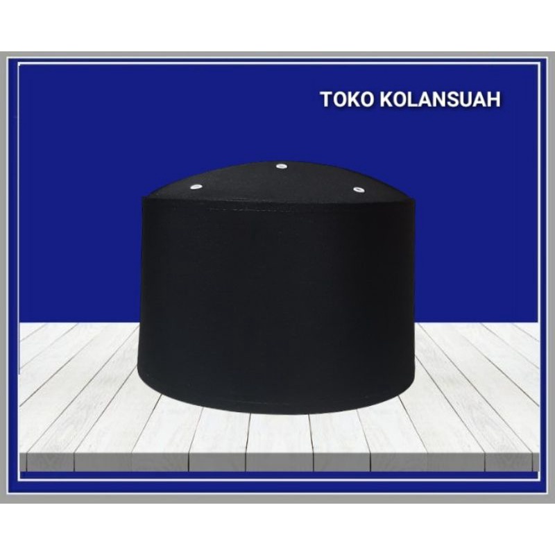 peci hitam polos tinggi 12cm