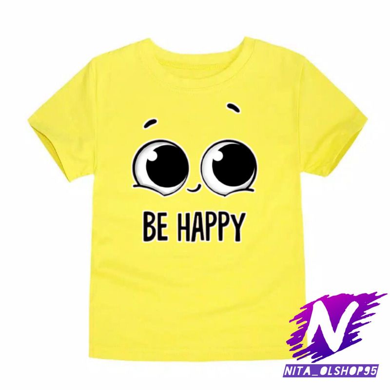 be happy kaos anak emoji lucu be happy
