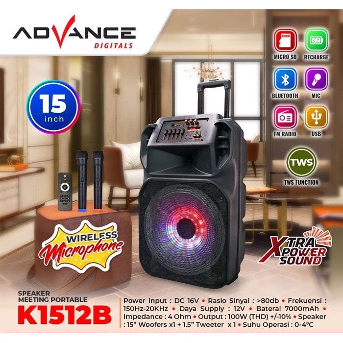 Advance Speaker Meeting Bluetooth K1512B - FREE 2 MIC WIRELESS