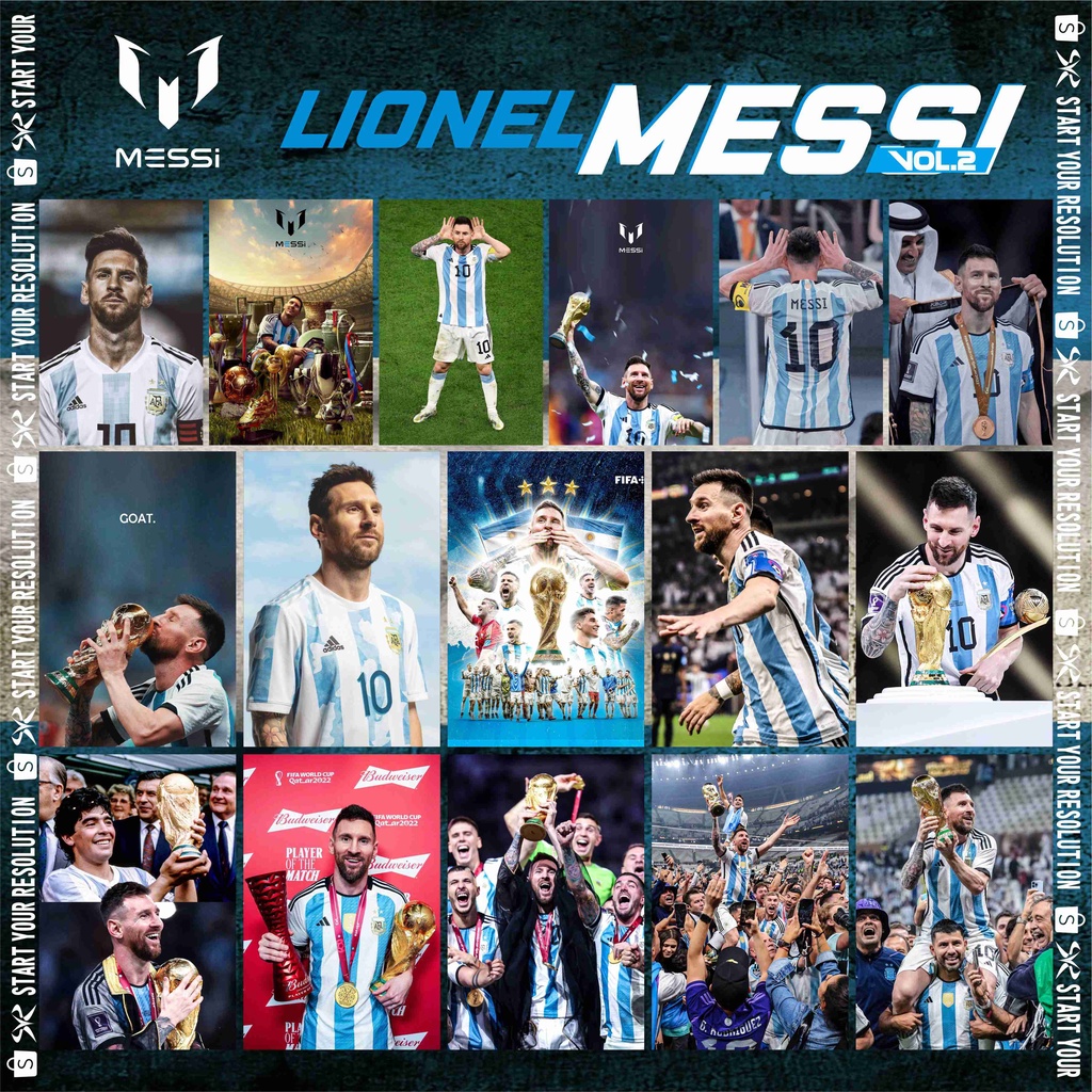 Poster Sepak Bola Lionel Messi Vol.2 / La Pulga / World Cup / Piala Dunia 2022 / Argentina / Goat - 