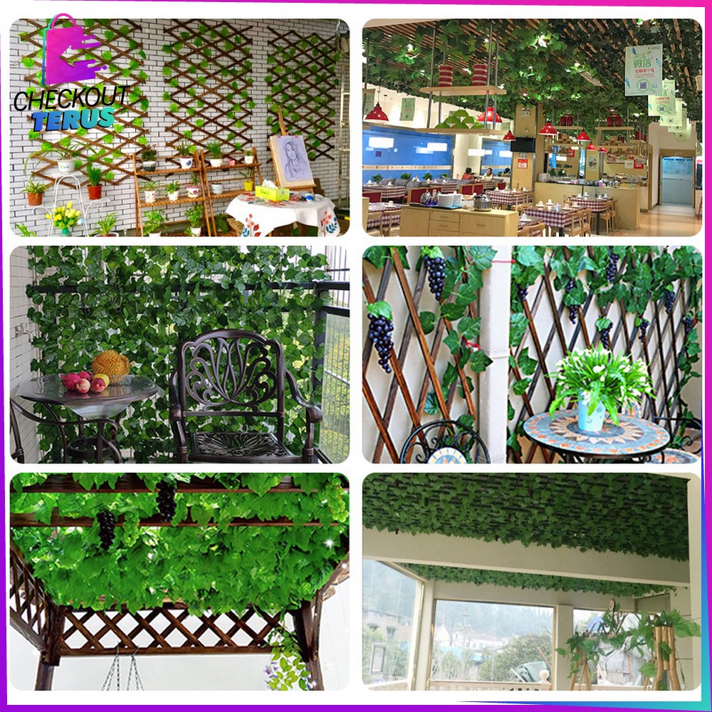 CT C743 Daun Rambat Plastik Daun Maple Tanaman Artificial Juntai Gantung Rumput Hiasan Dekorasi Ruangan Pesta Wedding Cafe