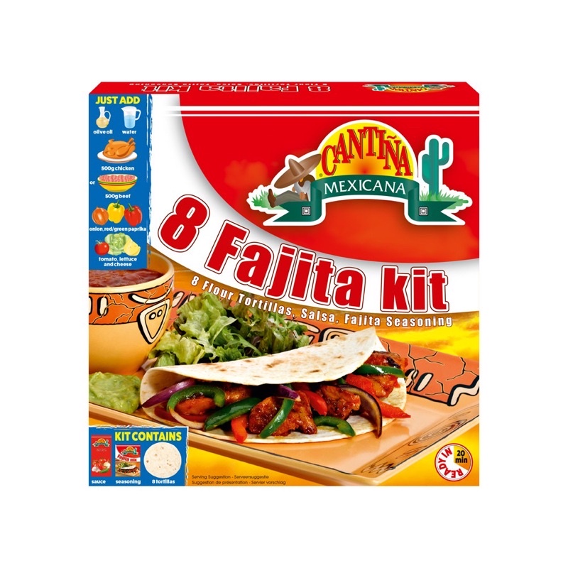 

Kulit Kebab Cantina Mexicana 8 Porsi Fajita Kit 525g