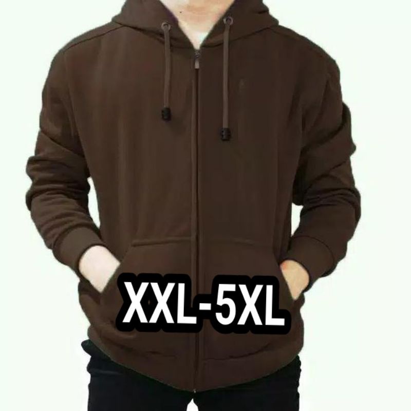 Hoodie  polos Zipper pria wanita size XXL-5XL