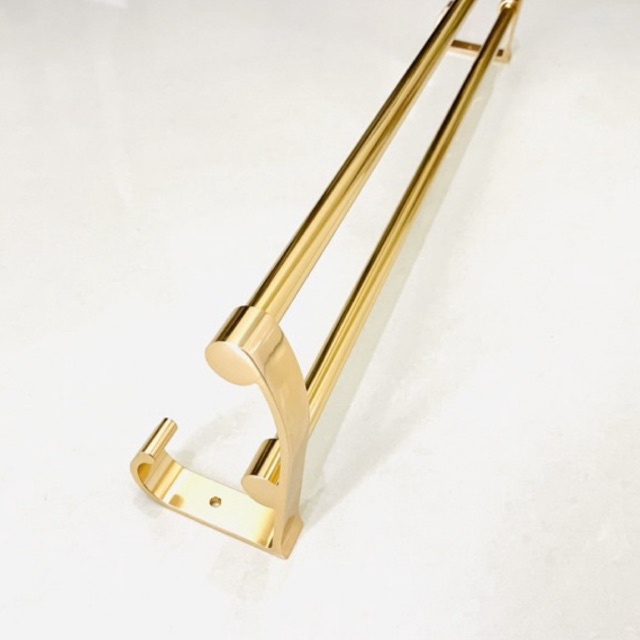 Rak Handuk Dinding 2 Susun - Tempat Handuk Gantungan Towel Rack GOLD - Rak Kamar Mandi