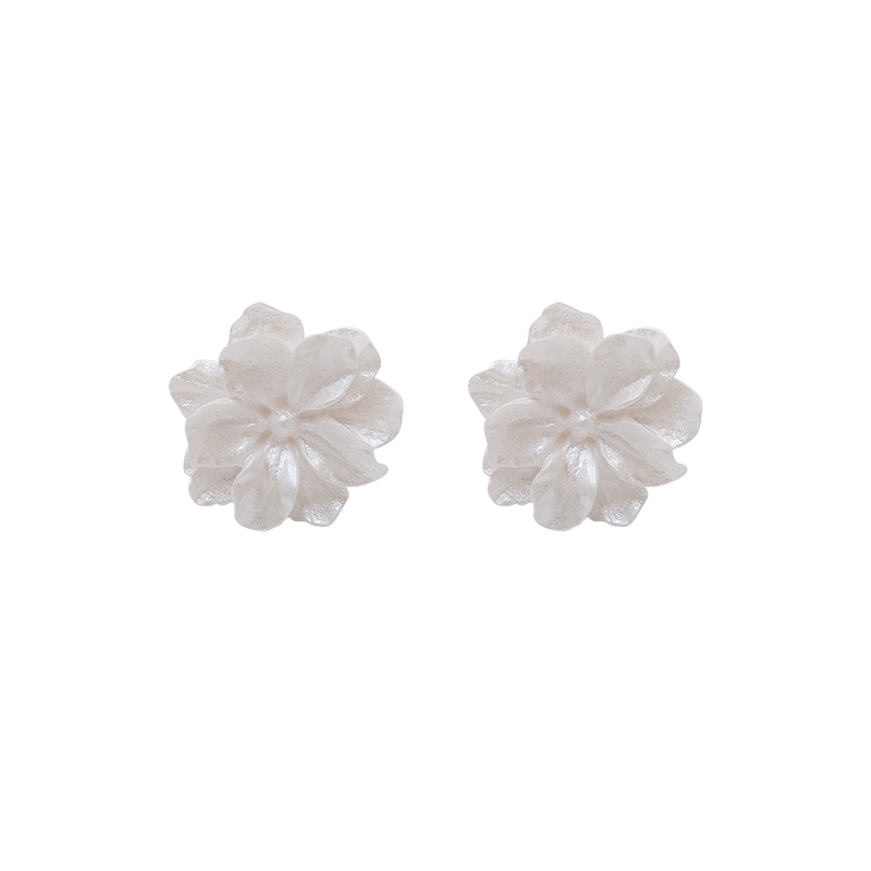 YEEZII Anting Strud Camellia Putih Korea Untuk Wanita Fashion Earring Aksesoris Perhiasan