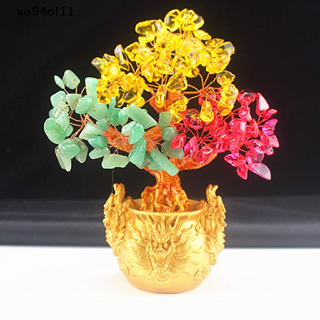 Xo Batu Dan Kristal citrine quartz crystal gem tree Untuk Hadiah Liburan OL