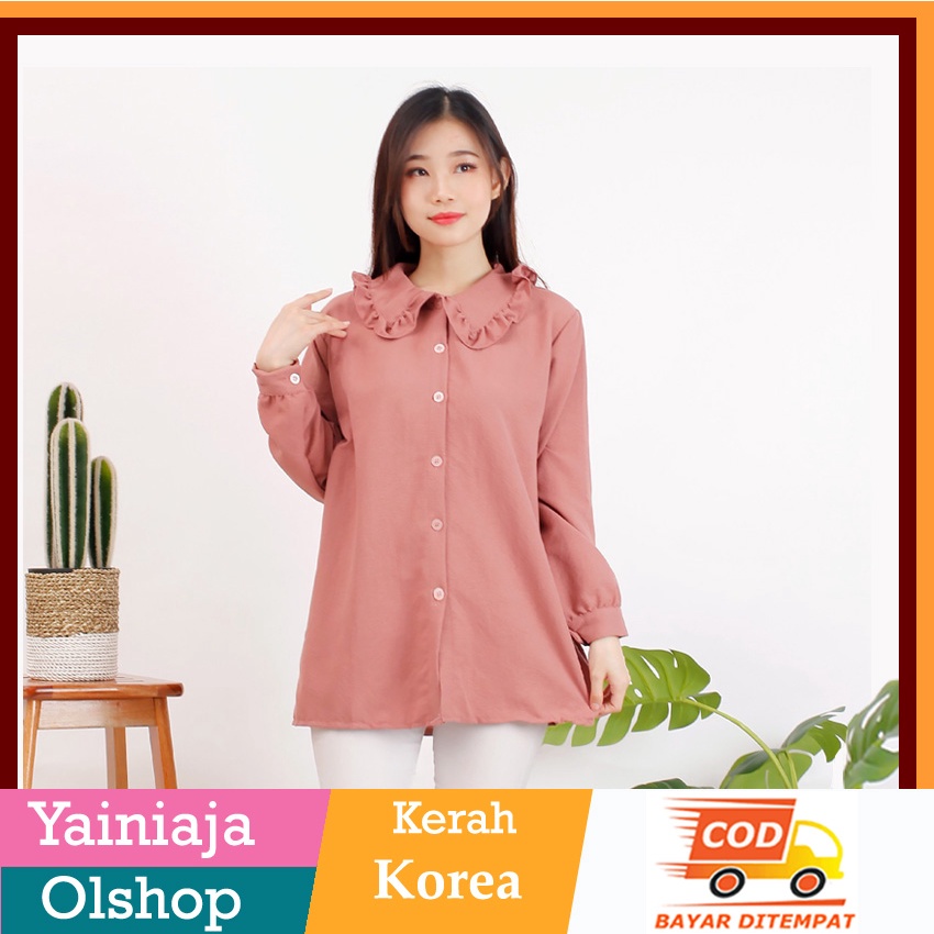 Kemeja Kerah Korea Airflow Crinkle