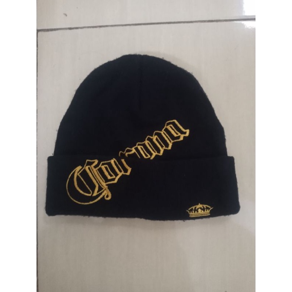 Corona Beer Beanie Hat Knit Pull On tabogin Tuque Ski Skull Hat Kings Crown