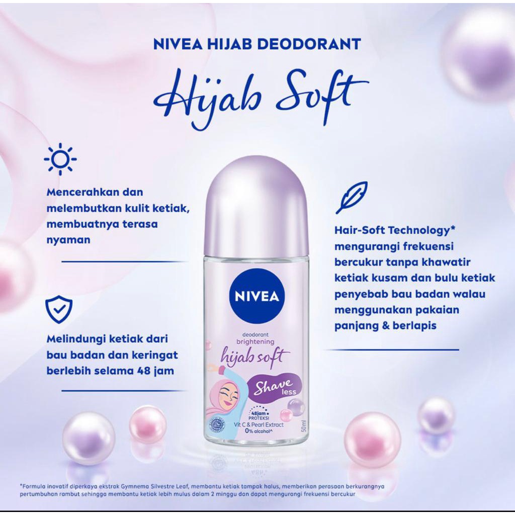 NIVEA Hijab Soft Shaveless Deodorant Roll On 50mL