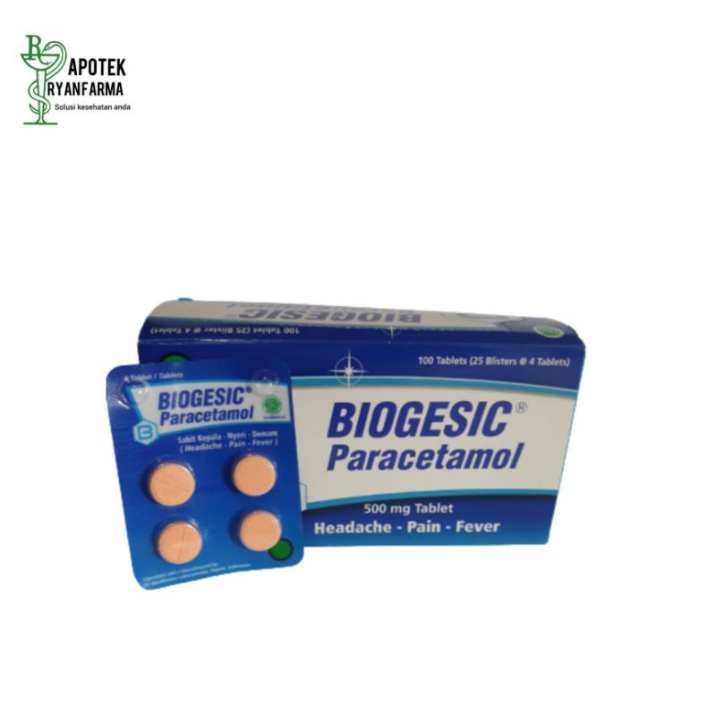 Jual Biogesic 500mg 4 tablet obat sakit kepala sakit gigi obat demam