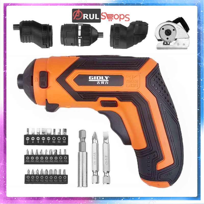 ARS TOOLS - GIDLY Bor Elektrik 4 in 1 Wireless Electric Cordless Drill 4V with Box - 5003604