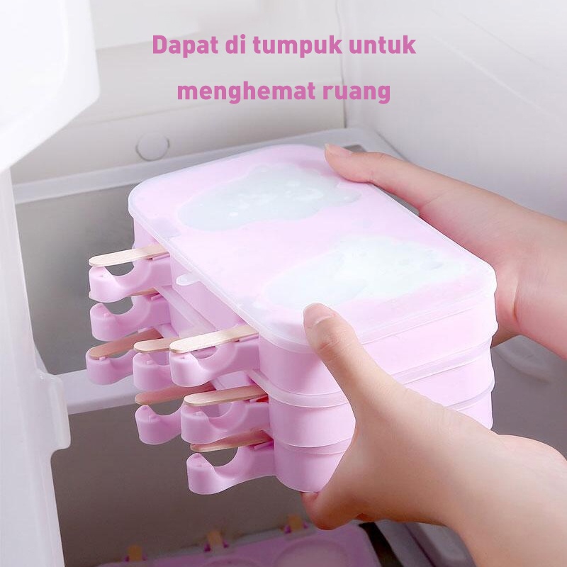 Holiven Cetakan Ice Cream Silikon / Ice Cream Mold Dapur Cetakan Silikon Es Krim Musim Panas DIY
