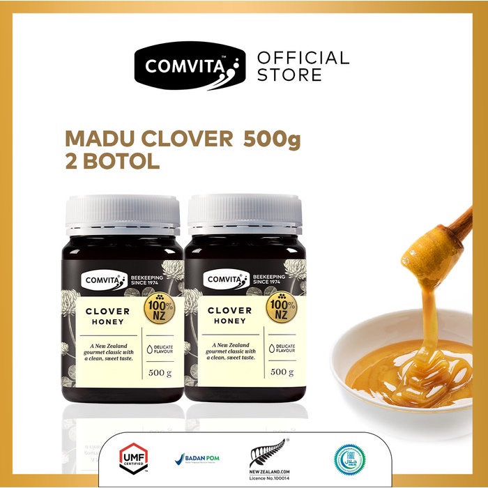 

Comvita Clover Honey 500g (2 BOTOL) Madu Murni Alami Asli New Zealand