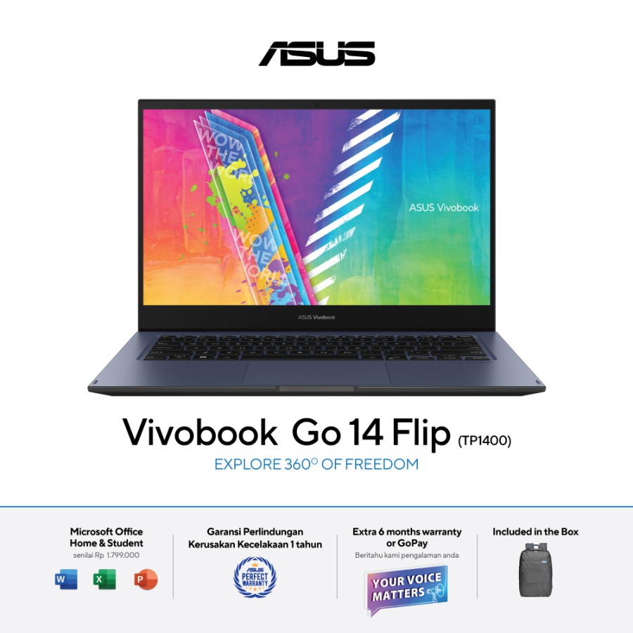 ASUS Vivobook  Go 14 Flip TP1400KA N6000 8GB 512GB 14&quot; FHD IPS Touch X360 OHS