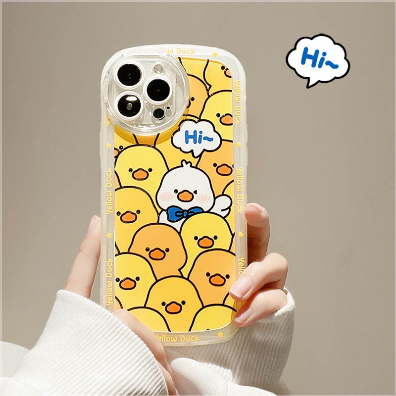 Soft Case VIVO Y02 Y16 Y35 Y22 Y22S Y33S Y21T Y21S Y33S Y11 Y12 Y15 Y17 Y12S Y12A Y15S Y15A Y20S Y20i Y19 Y91C Y30 Y50 Y51 S1 Soft Brown Bear Yellow Duck Motif Padat Sarung Telepon