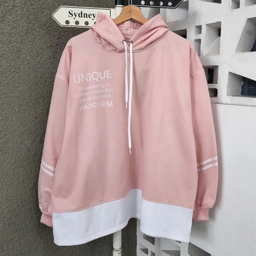 Hoodie Unique Sweater Hoodie Wanita Casual Hits Bahan Fleece