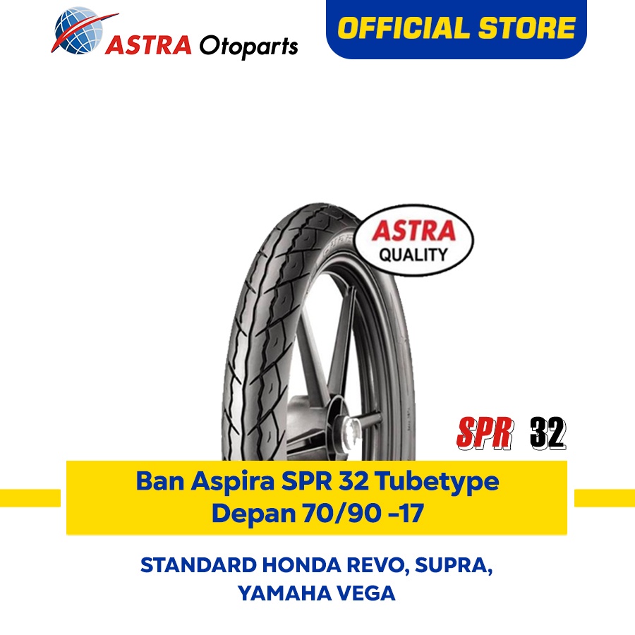 Ban Aspira SPR 32 Tubetype 70/90-17 Untuk Ban Depan Standard Honda Revo, Supra Fit X, Blade, Supra X