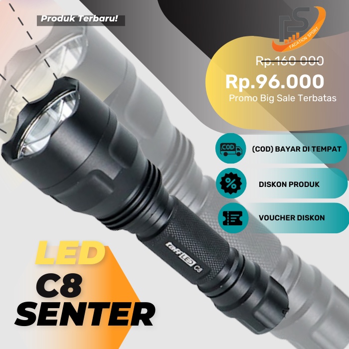 Lumens Original Best Quality Senter Gunung LED Super Terang/ Senter LED Super Terang Jarak Jauh/Sent