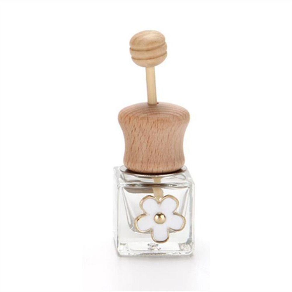 Lanfy Botol Parfum Mobil Dekorasi Mobil Botol Kaca Kosong Bening Daisy Flower Perfume Bottle Clip Fragrance Bottle