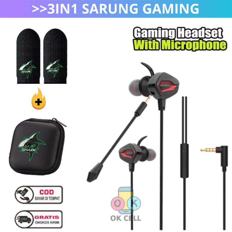 PAKET HEMAT- Headset Earphone Gaming With Mic Full Bass High Quality