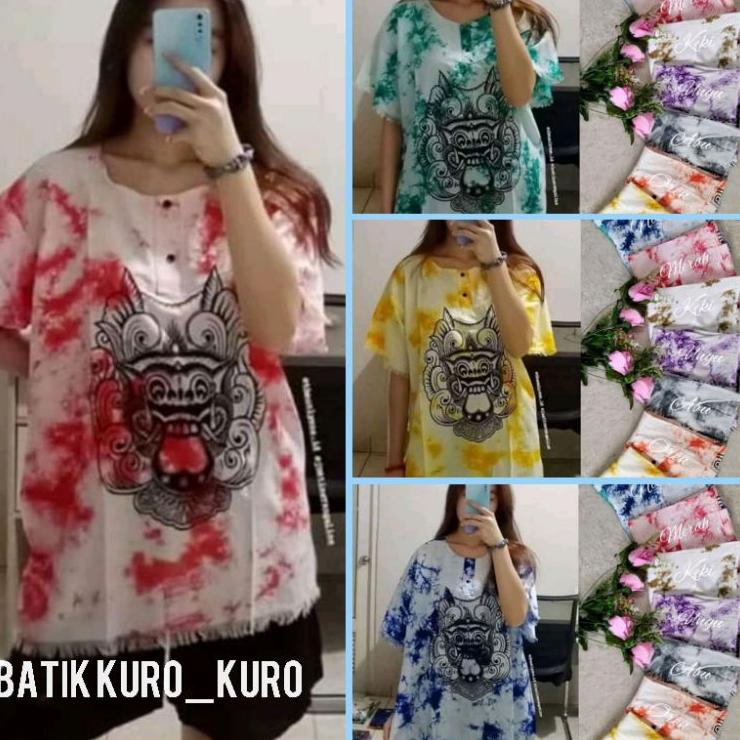 ➜Grosir⋆ Atasan Tye Die Barong XL Baju Bali Baju Pantai Wanita Baju Pantai Pria Baju Santai Atasan K