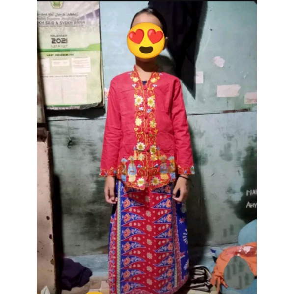 stelan kebaya encim anak/atasan kebaya Betawi/rok Betawi anak adat