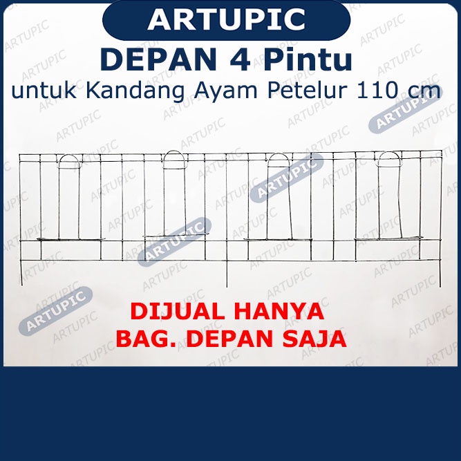 DEPAN 4 PINTU SAJA untuk Kandang Ayam Petelur ARTUPIC Baterai Kandang Ayam Petelur Galvanise 110 cm