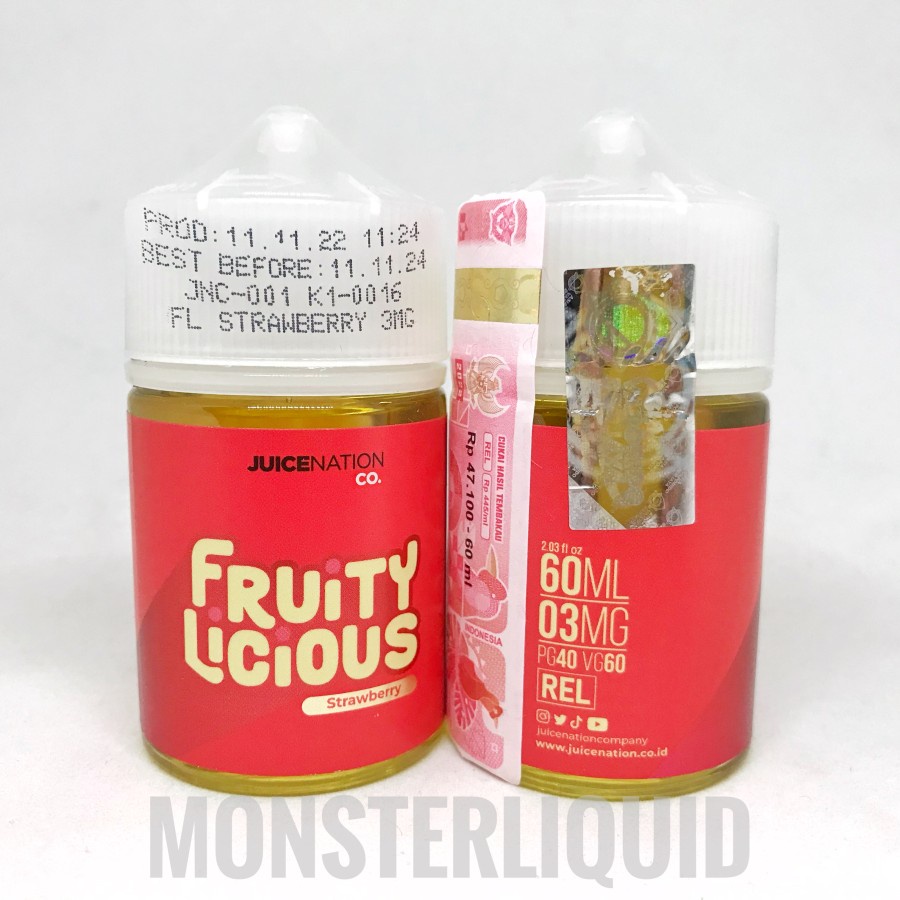 FRUITYLICIOUS STRAWBERRY BY JUICENATION CO 60ML 3MG