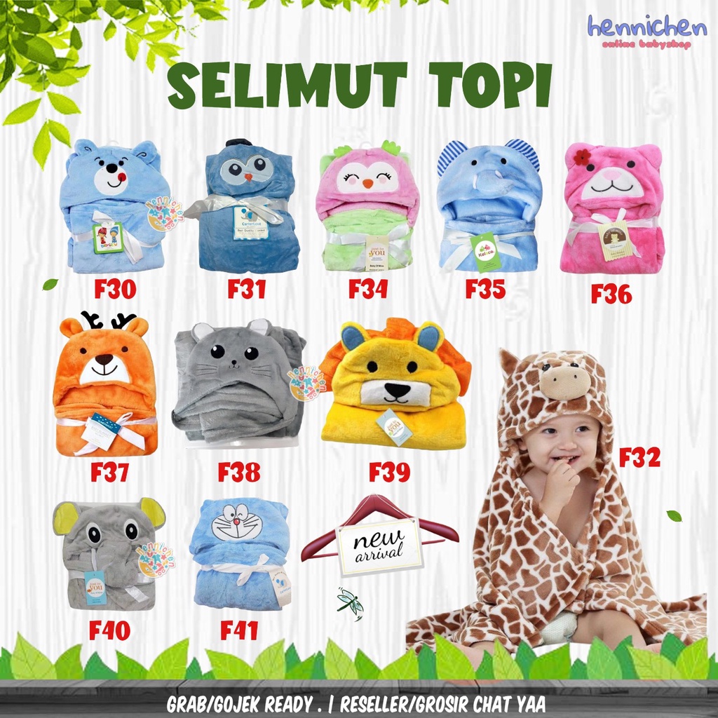 PILIH MOTIF Selimut Bayi Topi Boneka / Selimut bayi topi KARAKTER fleece / selimut bayi topi boneka 3D Just To You/ Kolako RANDOM LUCU