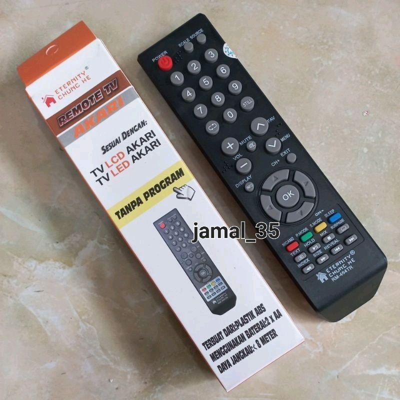 REMOTE REMOT TV AKARI/KIRANA LCD LED HD TV MULTI CHUNG HE TANPA PROGRAM