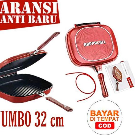 Best Product Happy Call dobelpan 32 cm jumbo pemanggang ikan bolak balik tanpa minyak anti lengket