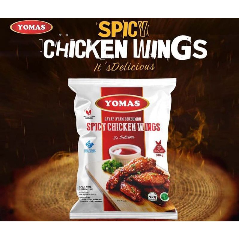 

Yomas Spicy Chicken Wings 500gr Sayap Ayam berbumbu