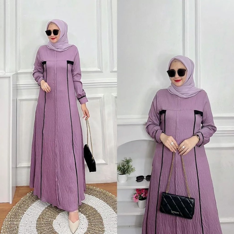 IRINA Dress gamis bahan crinkel ld 110 gamis kondangan gamis daily