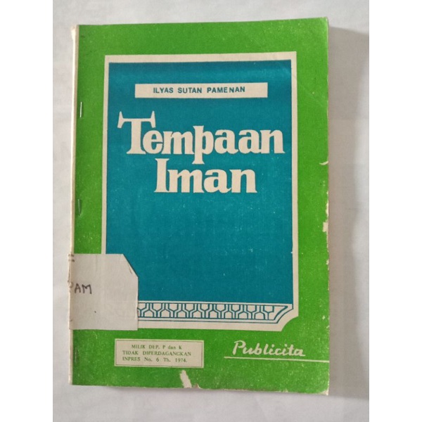 tempaan iman - buku jadul - buku bekas perpustakaan