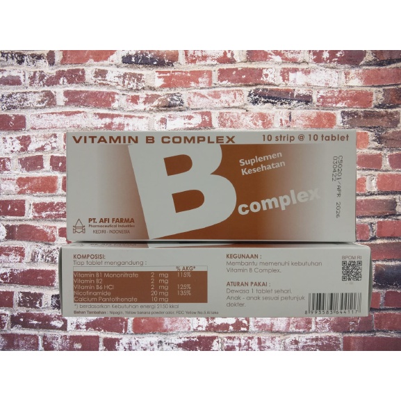 Jual VITAMIN B COMPLEX AFI PER BOX | Shopee Indonesia