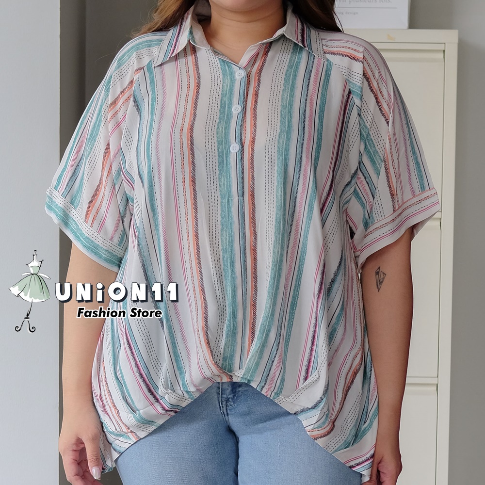 UNION11 - ATASAN JUMBO WANITA LD 130 / BAJU JUMBO WANITA / BAJU KERJA WANITA BIGSIZE / BLOUSE JUMBO WANITA / ATASAN JUMBO XXXL WANITA MUAT BB 90 KG