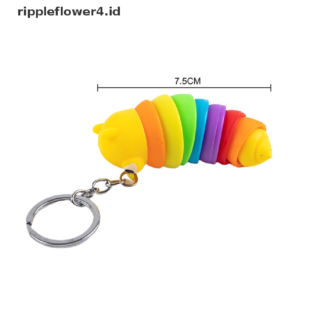 {rippleflower4.id} Mainan Pereda Stres Rantai Kunci Caterpillar Bergerak Mata Besar Lucu Mainan Deion Caterpillar Liontin Anti-Kecemasan Meja Kantor Mainan Hewan Peliharaan~