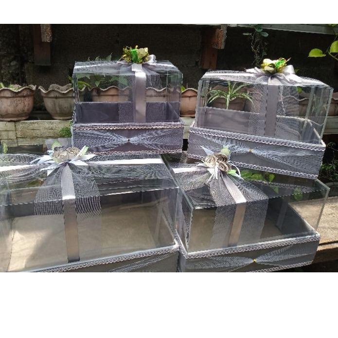 

ー BOX KOTAK SESERAHAN HANTARAN MIKA PERNIKAHAN LAMARAN PARSEL BINGKISAN 1 SET ISI 4 BOX び