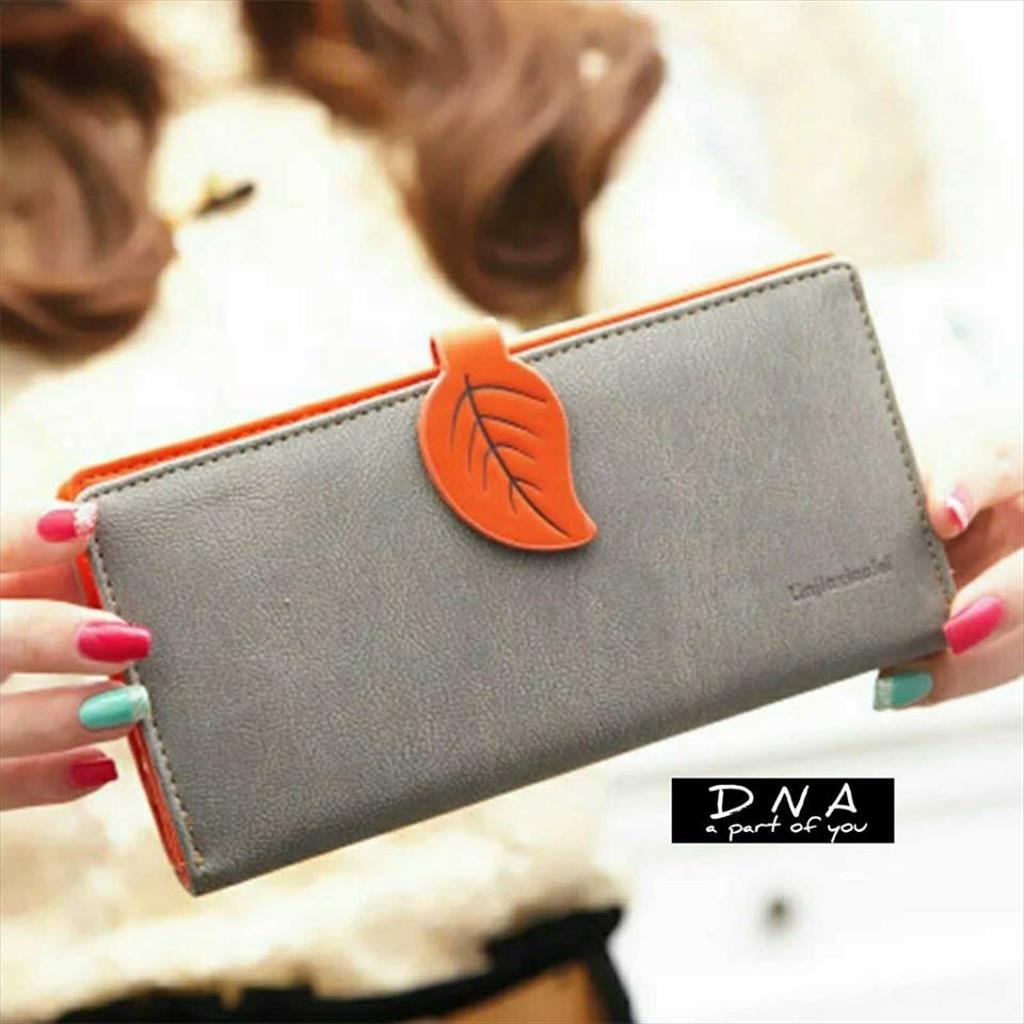 LS 078 - Wallet / Dompet Wanita Lipat Panjang fashion korea Daun