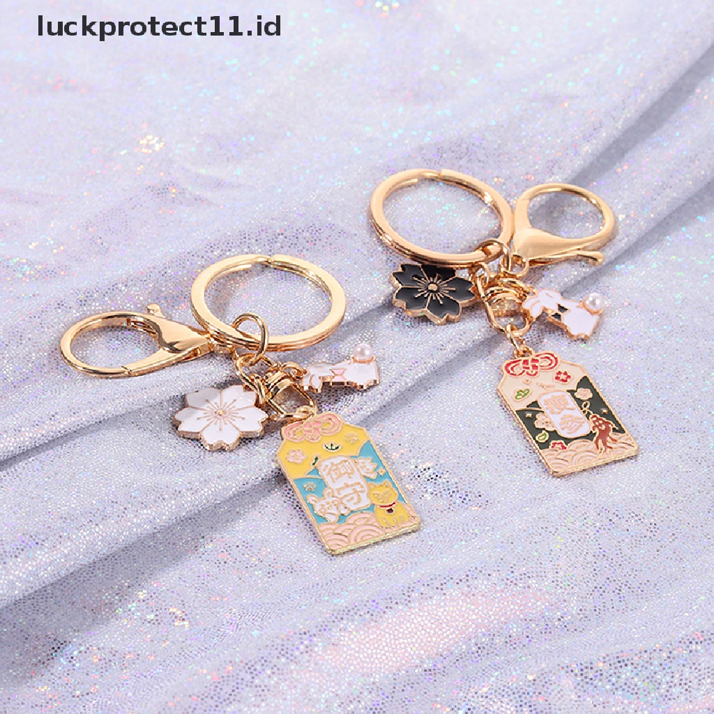 /Fashion Hot// Fashion// Dekorasi Kawaii Llaveros Originales Amulet Lucky Cat Japan Gantungan Kunci Mobil Keyrin.