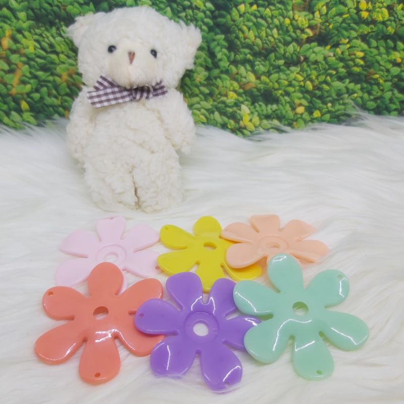 200 gram Manik Bunga Besar Warna Warni - Manik Mote DIY