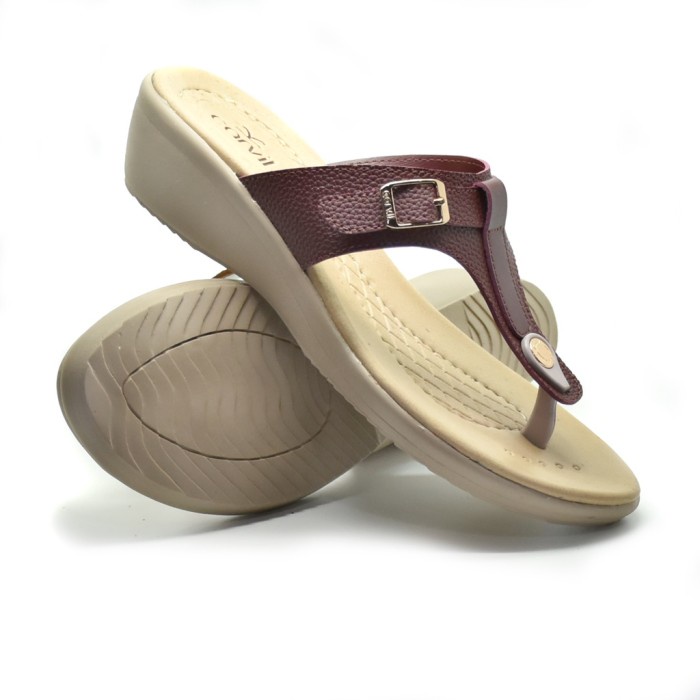 Carvil Laluna 01 L Maroon Sandal Jepit Casual Wanita_A11