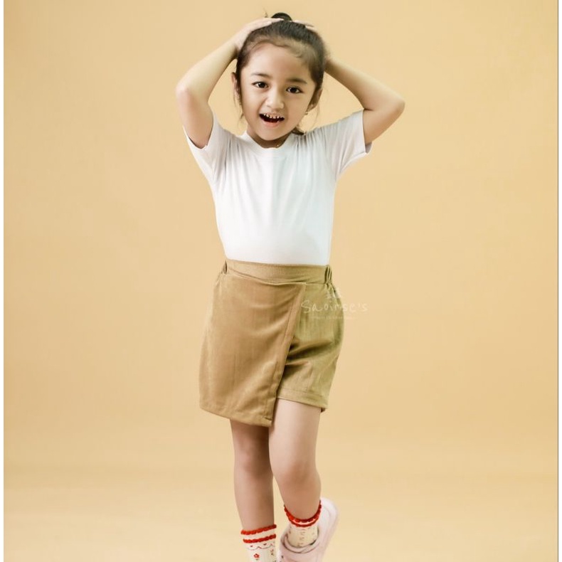 SAOIRSE'S Birra Skort - Celana Rok Lebaran Anak Perempuan Bludru Halus 2-8 th Daily Wear Preschool