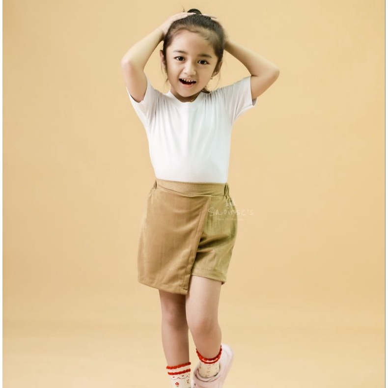 Saoirse's Birra Skort - Rok mini anak perempuan bludru halus