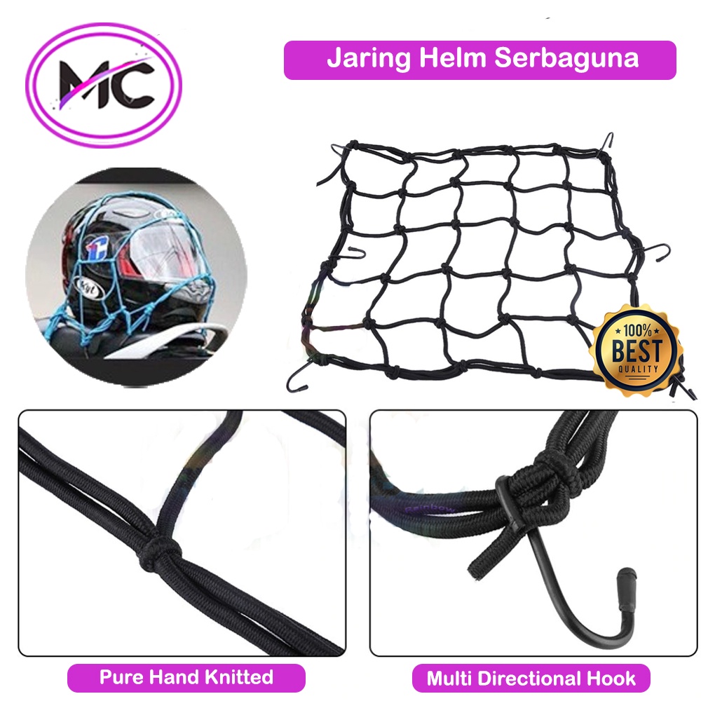 Jaring Helm Motor Tebal Besar Tahan Cuaca Jaring Jok Motor Matic Jaring Tangki Bensin Motor Kuat Tali Pengikat Barang Motor Murah Berkualitas