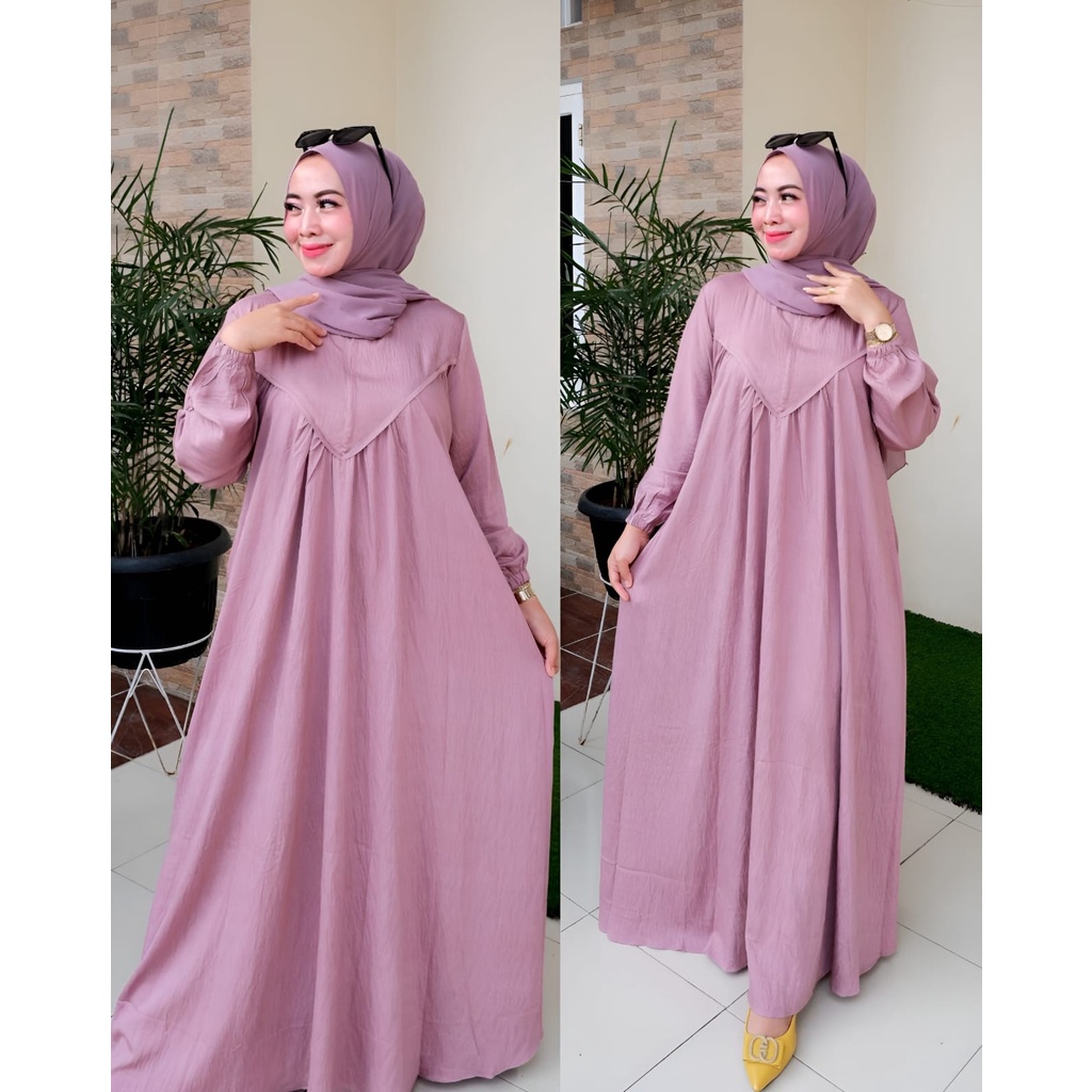 alena maxi cringkle airflow rempel /gamis cringkle busui