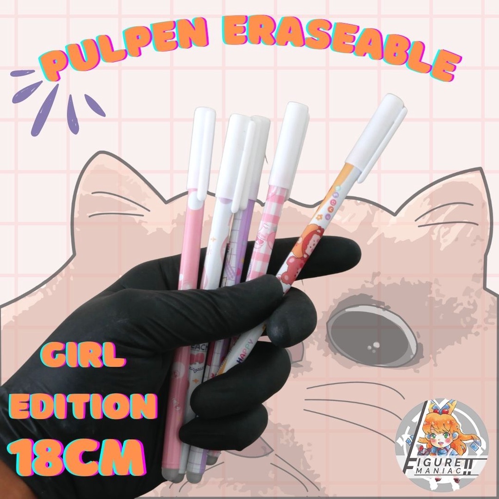 Erasable Pen - Pulpen Bisa di Hapus Aesthetic Girl &amp; Boy Edition Premium Import