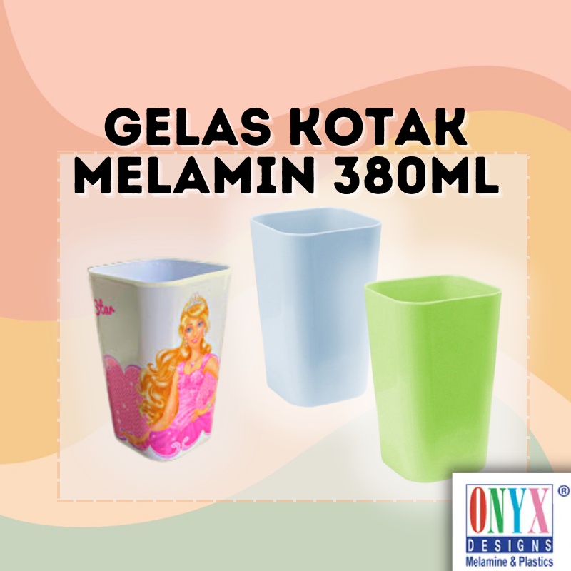 Gelas Kotak Melamin 380 ml