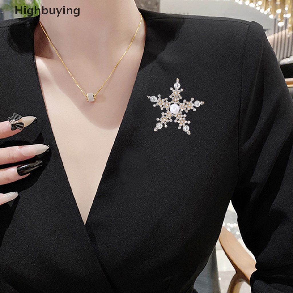 Hbid Bros Snowflake Berlian Imitasi Baru Untuk Wanita Unisex Natal Tahun Baru Pesta Brooch Pin Hadiah Glory