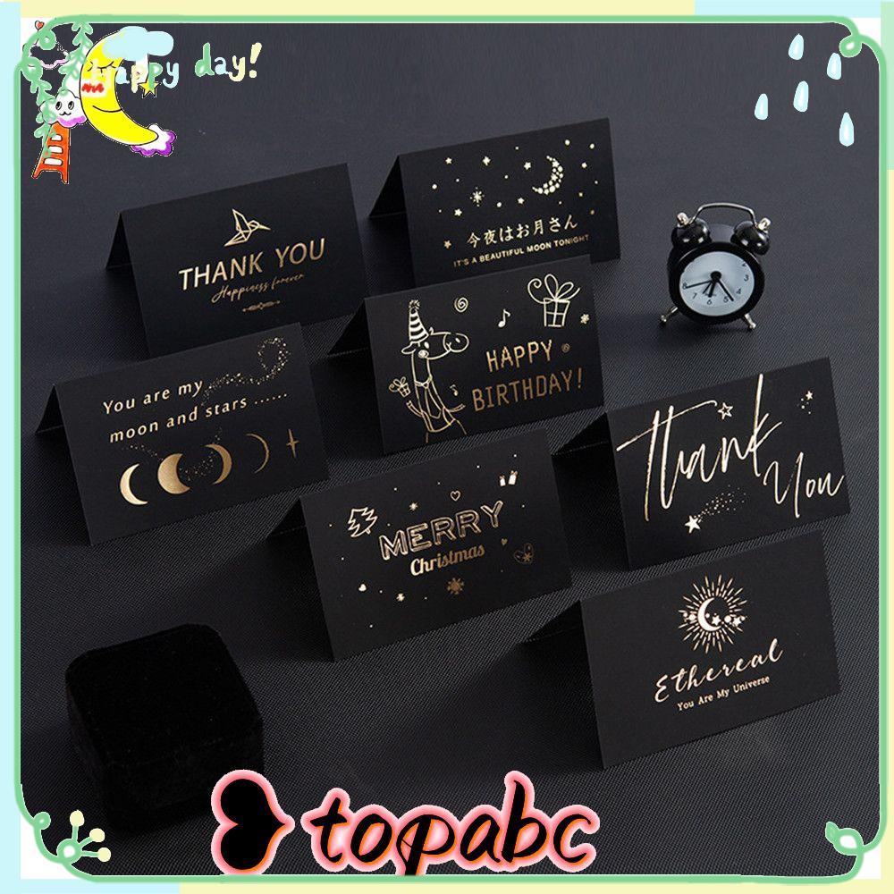 Top 1set Birthday Card Syukuran Retro Gift Card with Amplop Stiker Kartu Pesan Perlengkapan Pesta Greeting Postcard